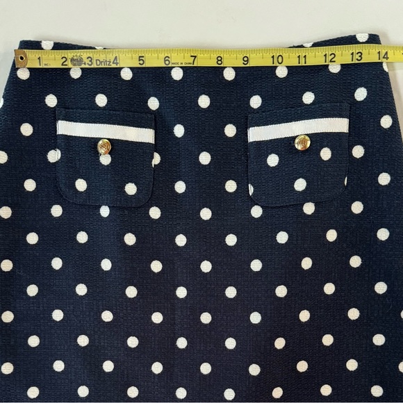 TALBOTS Blue White Polka Dot Pencil Skirt (2P) - Picture 10 of 15